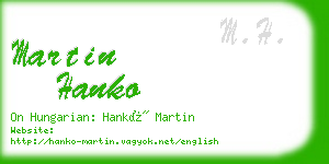 martin hanko business card